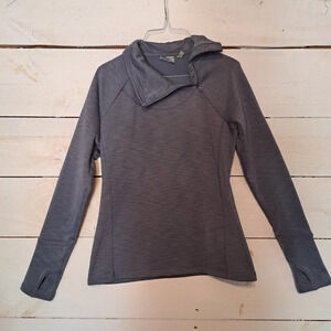 Athleta Womens Rush Creek 1/4 Zip Gray Fleece Pullover Turtle Neck Size Small